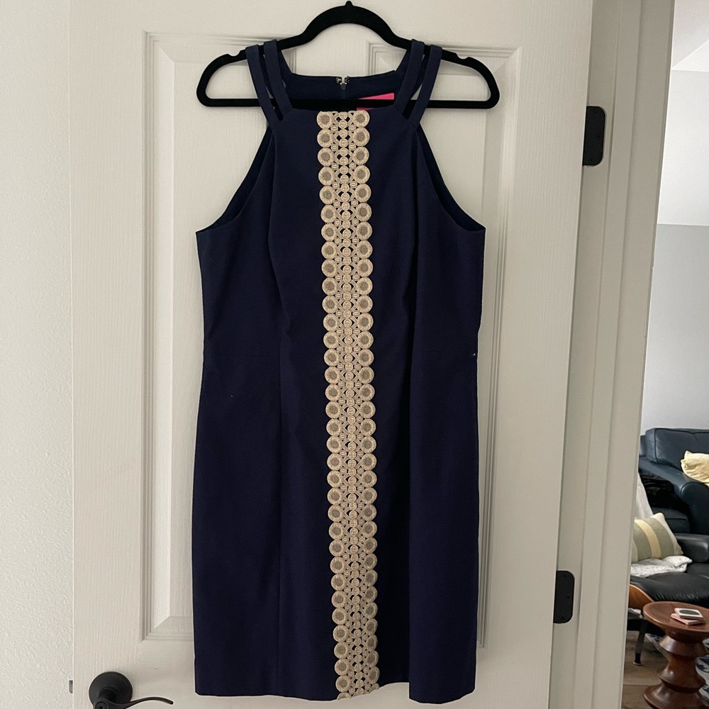 Lilly Pulitzer PEARL STRETCH SHIFT DRESS True Navy